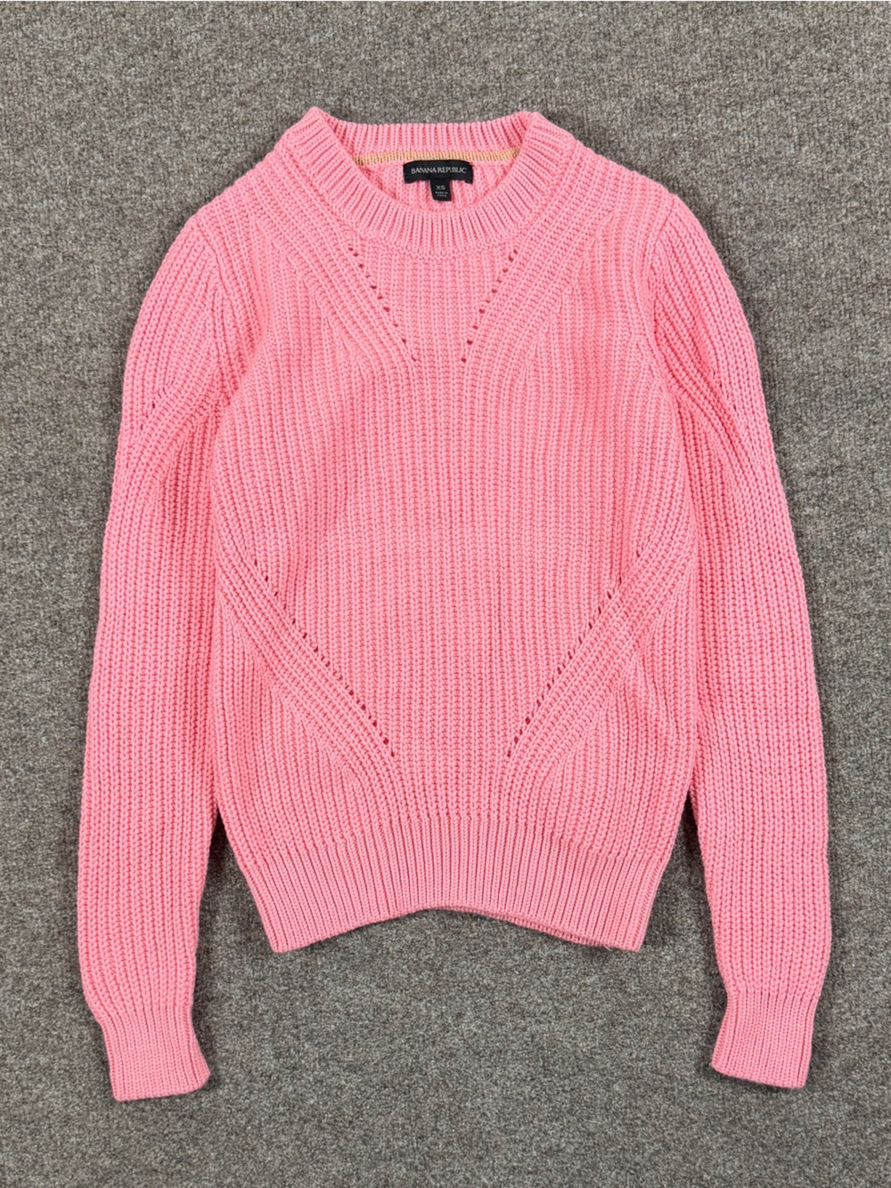 Banana Republic Pink Wool Long Sleeve Knit Pullover Crewneck Sweater Women’s XS